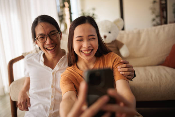 istock Couple on a video call 1894240443