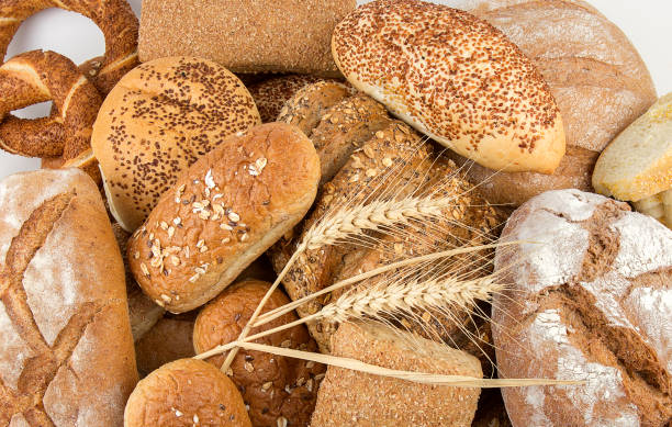 istock Different kinds of bread and bread rolls. Kitchen or bakery poster design 1894277374