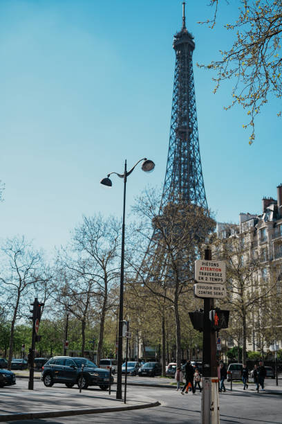 istock The Eiffel Tower with traffic signs 1894444682