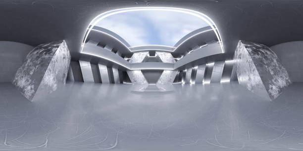 istock 360 degree full panorama environment map of abstract white and grey concrete basement hall 3d render illustration 1894599706