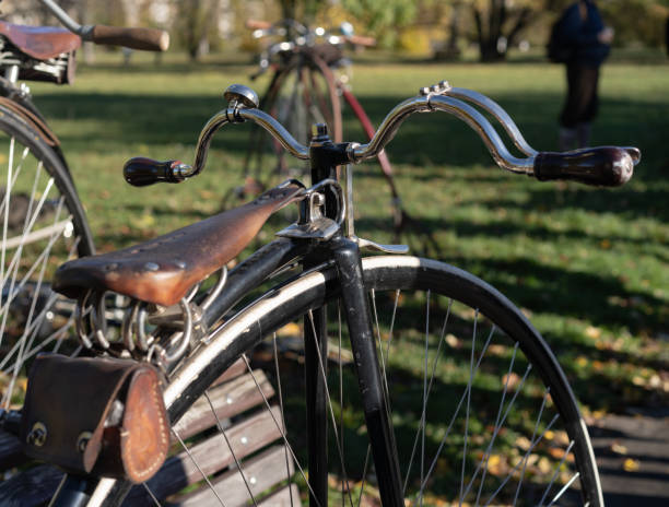 istock Penny farthing bicycle. High wheeler bicycle in park 1894624904