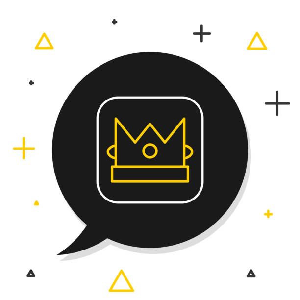 istock Line King playing card icon isolated on white background. Casino gambling. Colorful outline concept. Vector 1894633290