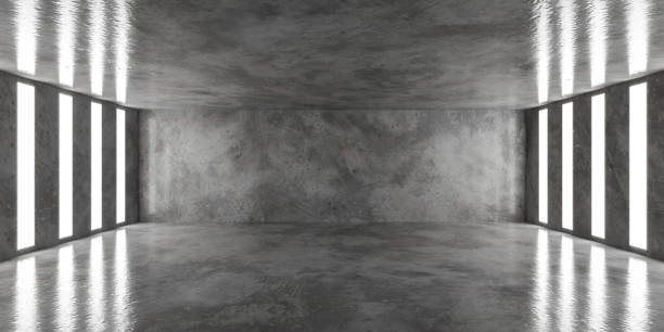 istock dark concrete empty room with light panels industrial interior studio 3d render illustration 1894644687