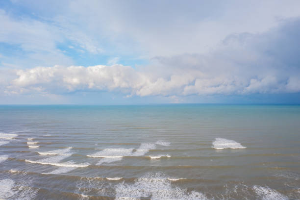 istock Aerial view of endless sea and cloudy sky. 1894647311