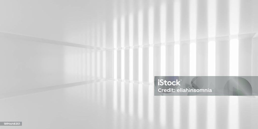 Empty Studio Rendering Empty Modern White Studio Room With Glossy Floor And Reflections 3d ...