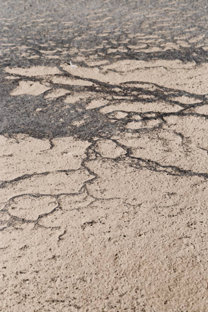istock Macro photo shore salt lake, design texture pattern concept natural or wallpaper, abstract ornamental surface from sand and mud, dry ground landscape view, aesthetic nature background, curle lines 1894663726