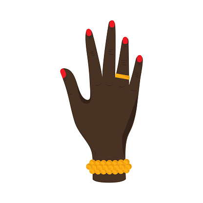 female afro hand icon isolated