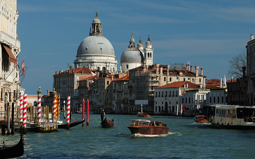 Basilica di Santa Maria della Salute and Grand Canal in Venice, Italy