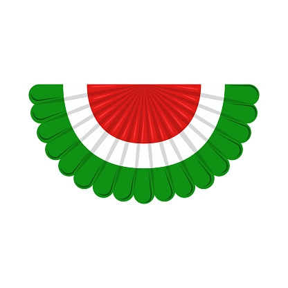 mexican flag bunting icon isolated flat