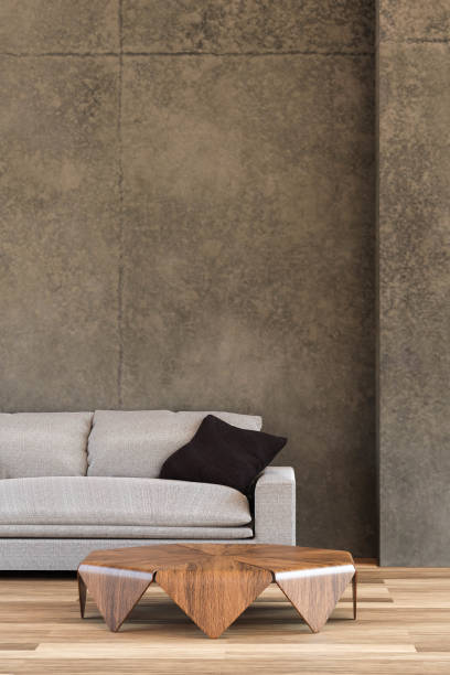 istock modern living room with table, couch, industrial design and concrete walls 3d render illustration 1894715903