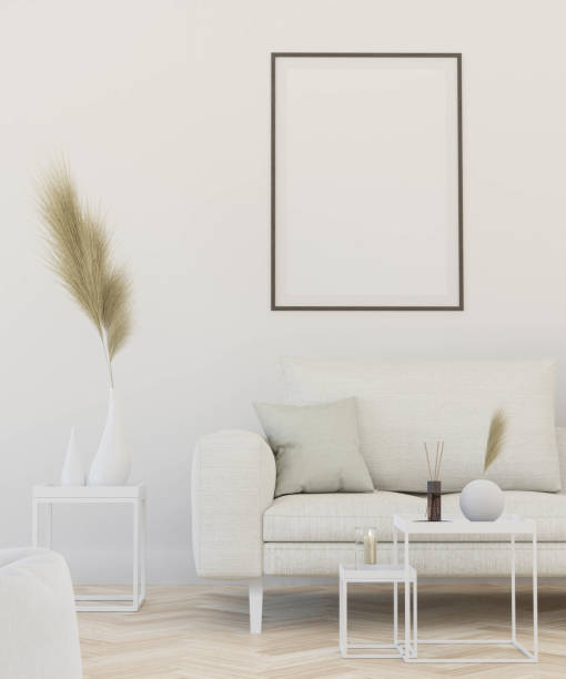 istock empty studio room loft apartment background with couch, table and blank picture frame 3d render illustration 1894722241