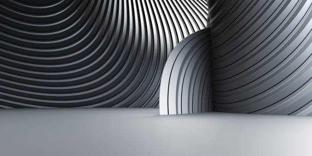 istock minimalist black and white curved wall 3d render illustration 1894735058
