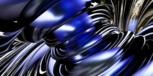A computer generated image of a blue and black object technology future concept