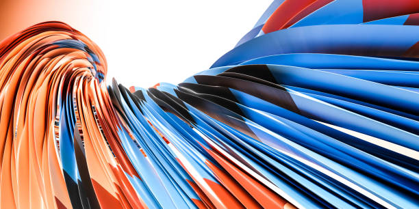 moving blue and orange wave concept background backdrop wallpaper