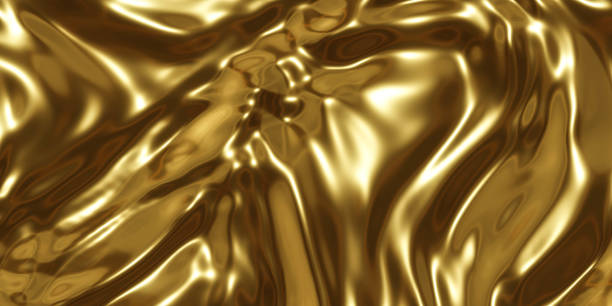 istock Illustration of a 3D rendered gold background with a flowing wave design 3d render 1894750219