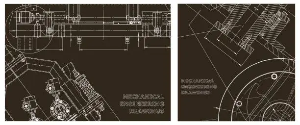 Vector illustration of Engineering illustration set. Cover, flyer, banner, background