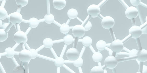 istock Illustration of a 3D rendered close-up of a white structure with numerous spherical objects 3d render 1894751792