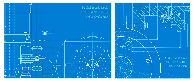 Engineering illustration set. Mechanical engineering. Engineering subjects