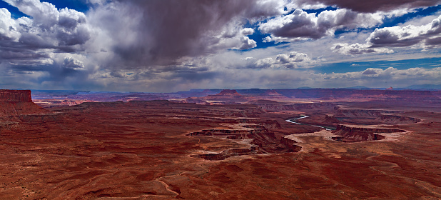 Panoramic View of Calm Colorado River in Moab Utah