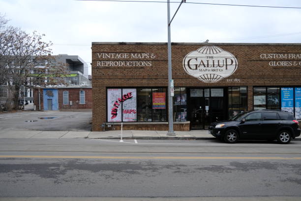 Kansas City Missouri - December 23, 2023: Gallup Vintage Maps in Kansas City on Main