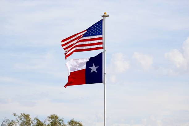 istock Flags proudly flying in West Texas 1894759028