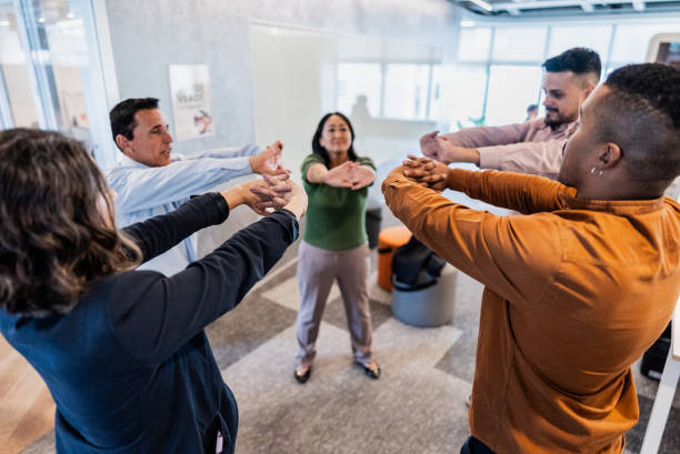 istock Business coworkers stretching on the office 1894770722