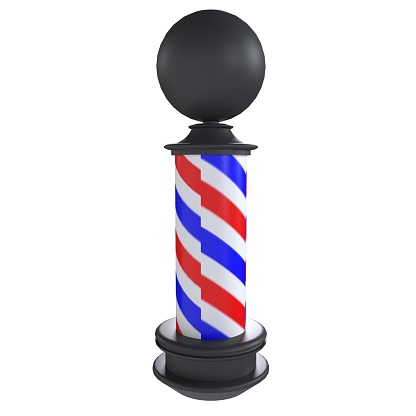 Barber Pole isolated on white background. High quality 3d illustration