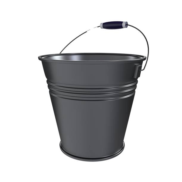 Aluminum Bucket isolated on white background. High quality 3d illustration