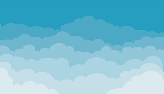 Vector white clouds blue sky landscape pattern background