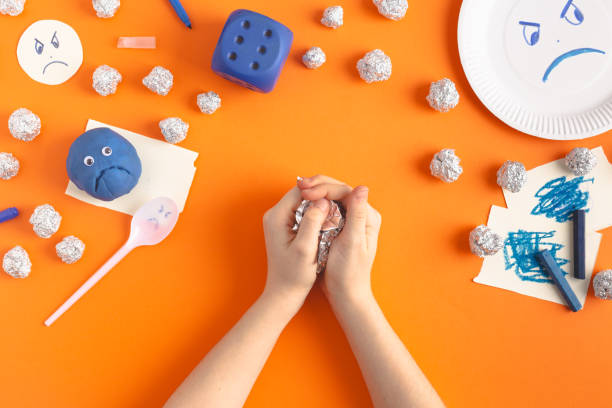 istock Studying and drawing emotions with kids, ecological ways of anger expression 1894889330