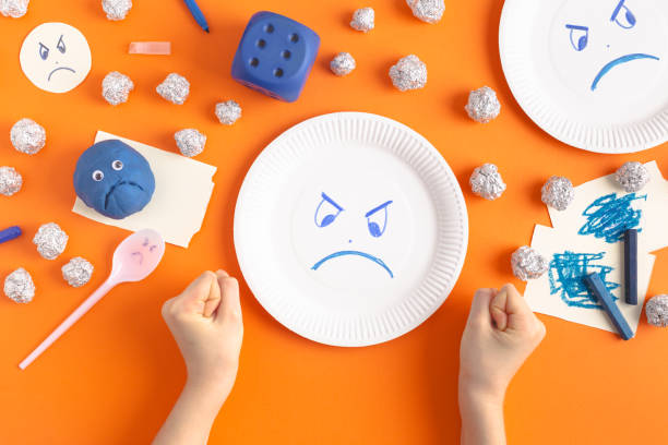 istock Studying and drawing emotions with kids, ecological ways of anger expression 1894890408