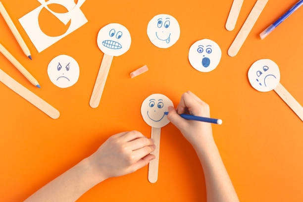 istock Studying and drawing emotions with kids, ecological ways of anger expression 1894895088