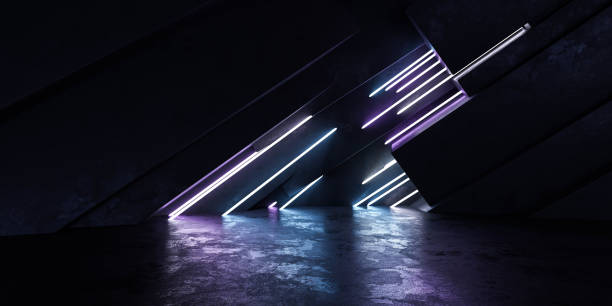 istock A Wall with Stacked Concrete Blocks and neon lights, Creating a Sturdy and Industrial Visual Impact 3d render illustration 1894900369
