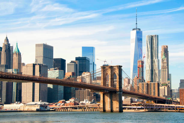 istock Brooklyn Bridge and Freedom Tower, New York 1894914037