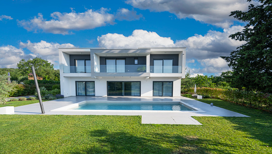 Digitally generated luxury mediterranean style holiday villa/house.