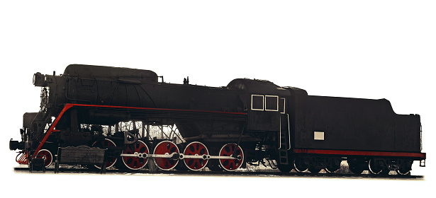 european steam locomotive of the early 20th century, isolated