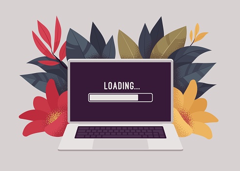 Laptop Loading Bar Screen Stuck Operating System Busy Processing Task ...