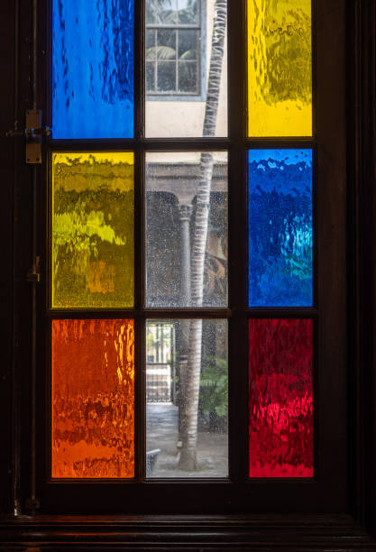 istock Multicolored  glasses of the window 1895029359