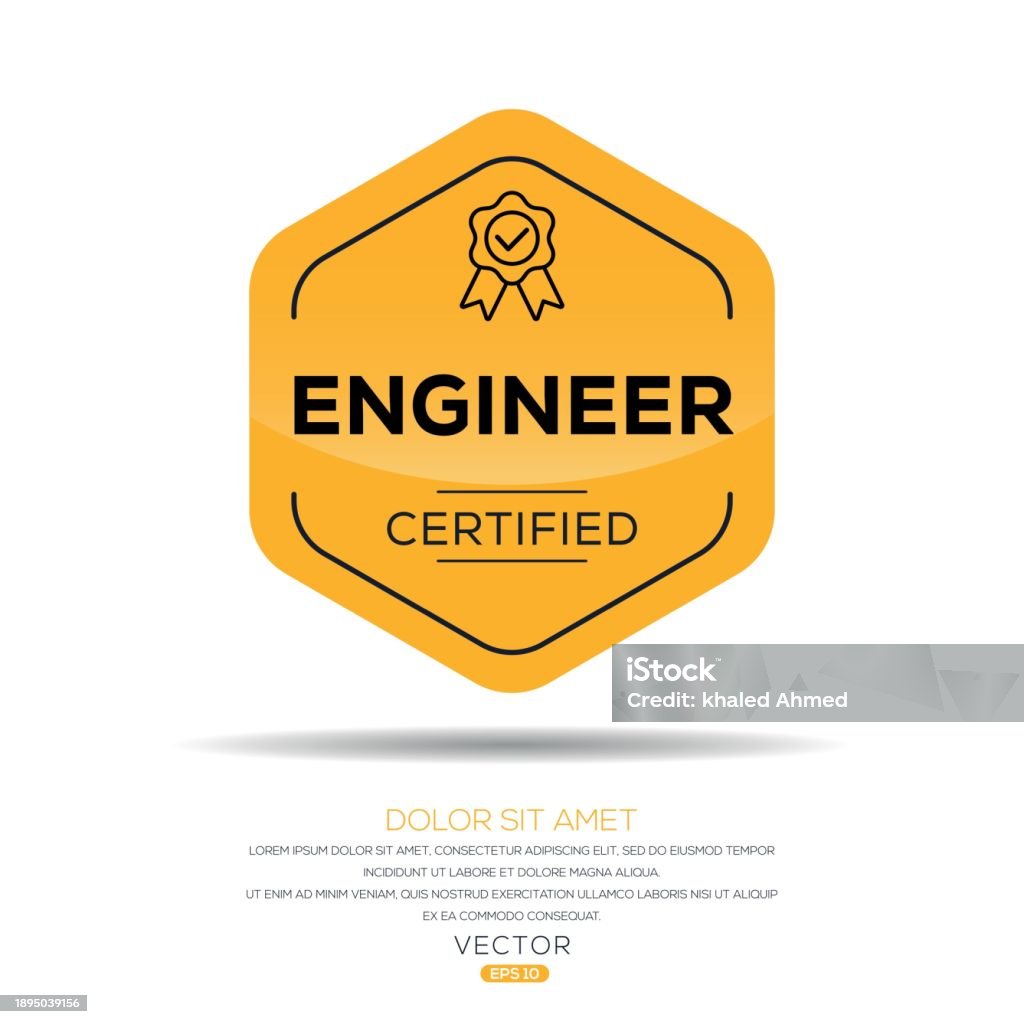 Engineer Certified Badge Stock Illustration - Download Image Now ...