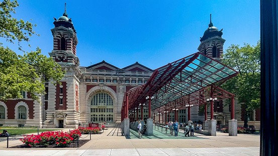 Entrance to the old U.S. Customs House, now the Immigration Museum, located at Ellis Island.