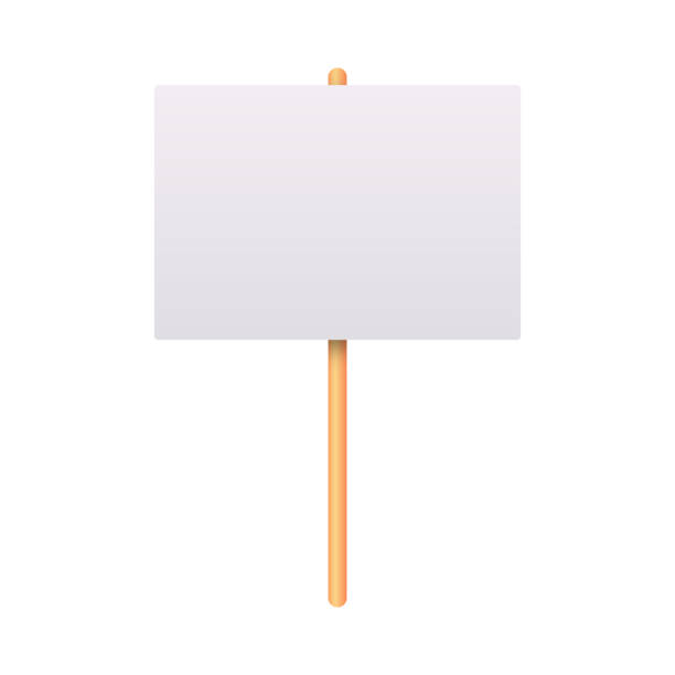 Blank Protest Sign Placard Vector Design on White Background. Scalable to any size. Vector illustration file. political square stock illustrations