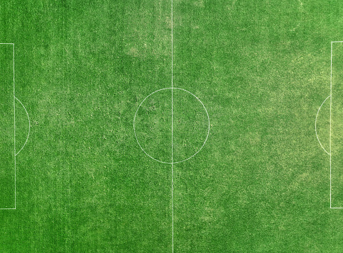 3d rendering of soccer ball on a grass field.