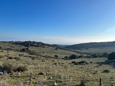 Beautiful rolling hills looking towards the Mediterranean Sea near Manilva in Andalusia