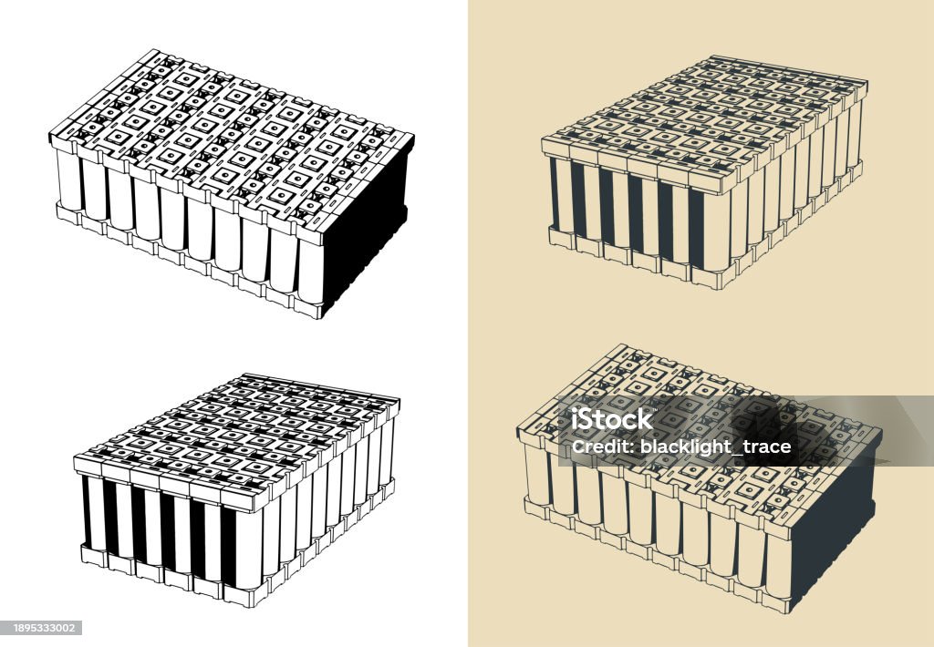 Li Battery Storage Vector Lithium Ion Battery Pack Illustrations Stock Illustration - Download ...