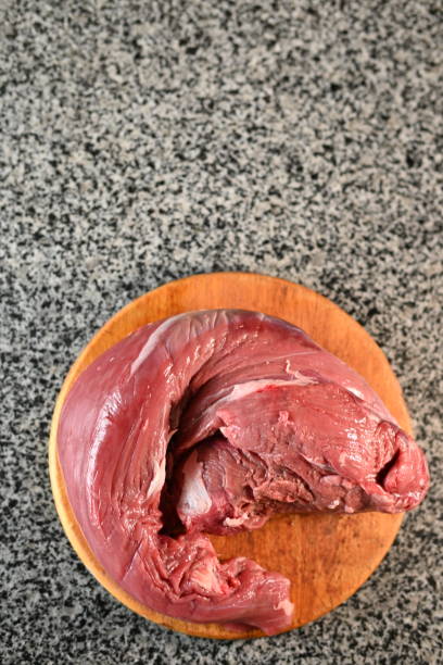 fresh beef tenderloin on a gray background - veal piccata imagens e fotografias de stock