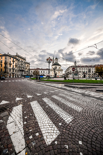 Famous Piazza Carlo Emanuele II In Turin, Italy