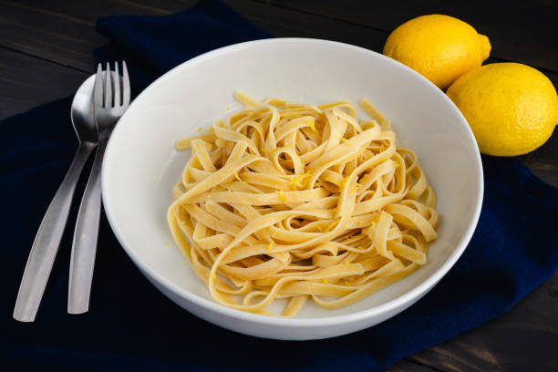 istock Fettuccine with Lemon-Mascarpone Sauce in a Pasta Bowl 1895677704