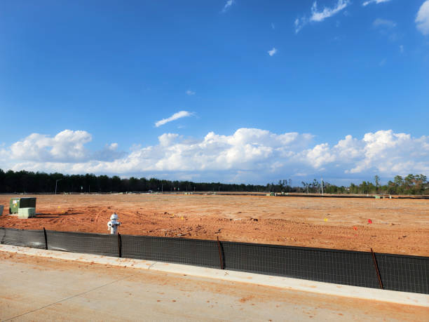 New housing development with lots cleared and roads completed.  Utilities have been installed, just awaiting the new construction planned for the area.