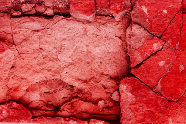 Faults and craters in the surface topography. Desert in infrared light. Space textured background.