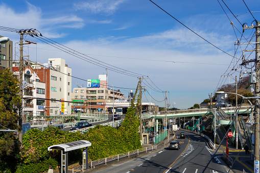 Nokendai Station and National Route 16 in Yokohama City, Kanagawa Prefecture.
